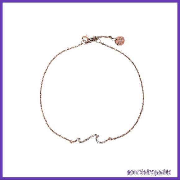 Pura Vida Jewelry - PURA VIDA HANDCRAFTED ROSE GOLD PAVE WAVE ANKLET NWT
